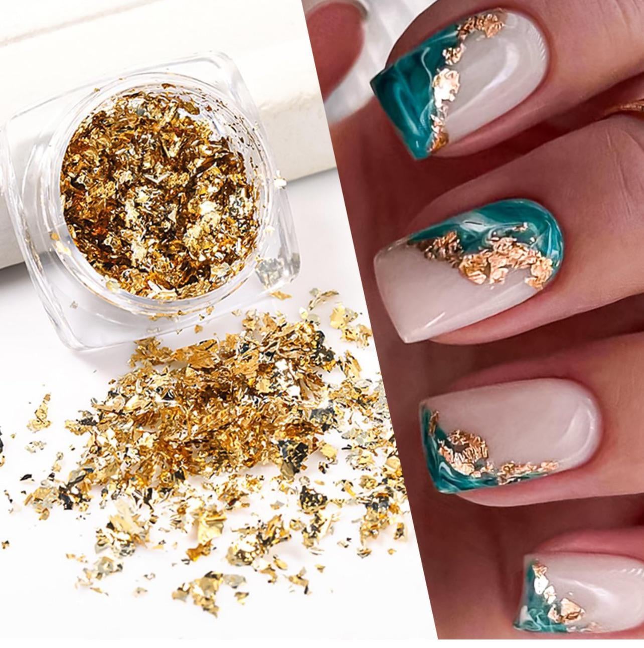 Gold Leaf Nail Art