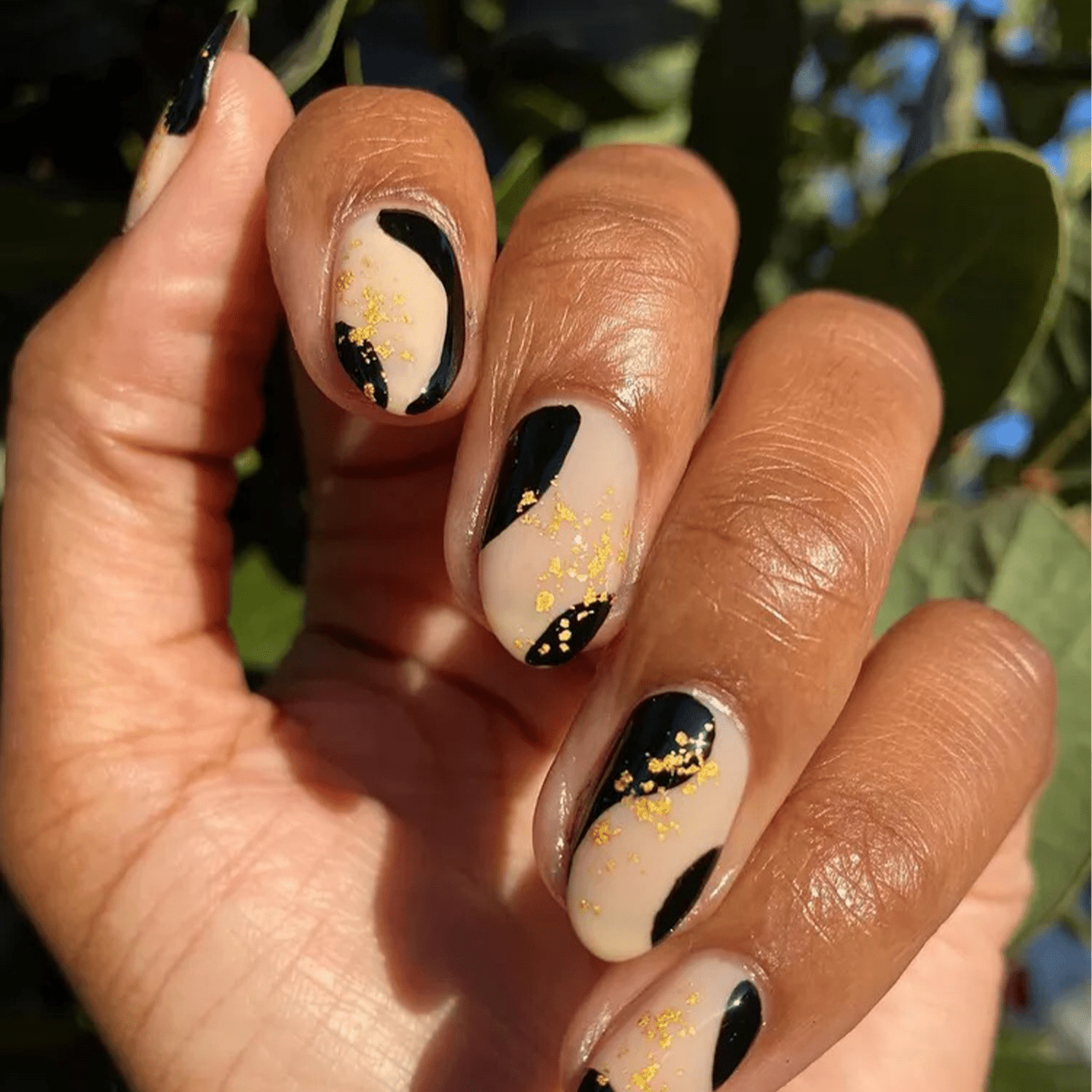 Gold Leaf Nail Art