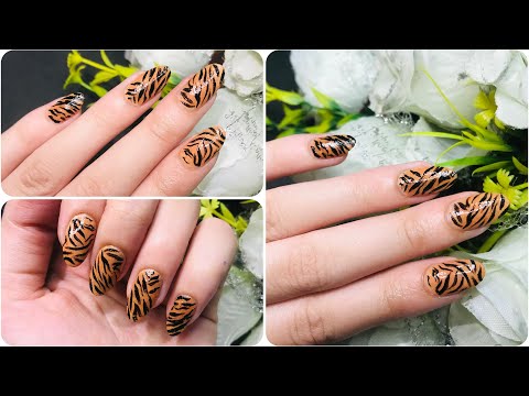 tiger nail art
