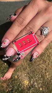 Red Checkered Nail Art