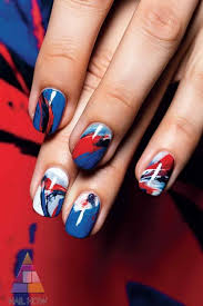 blue and red nail art