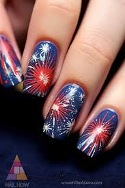 blue and red nail art