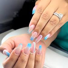 blue and pink nail art