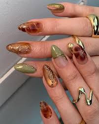 Gold Leaf Nail Art