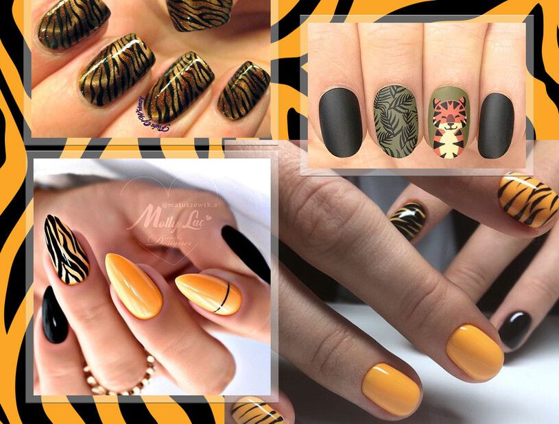 tiger nail art