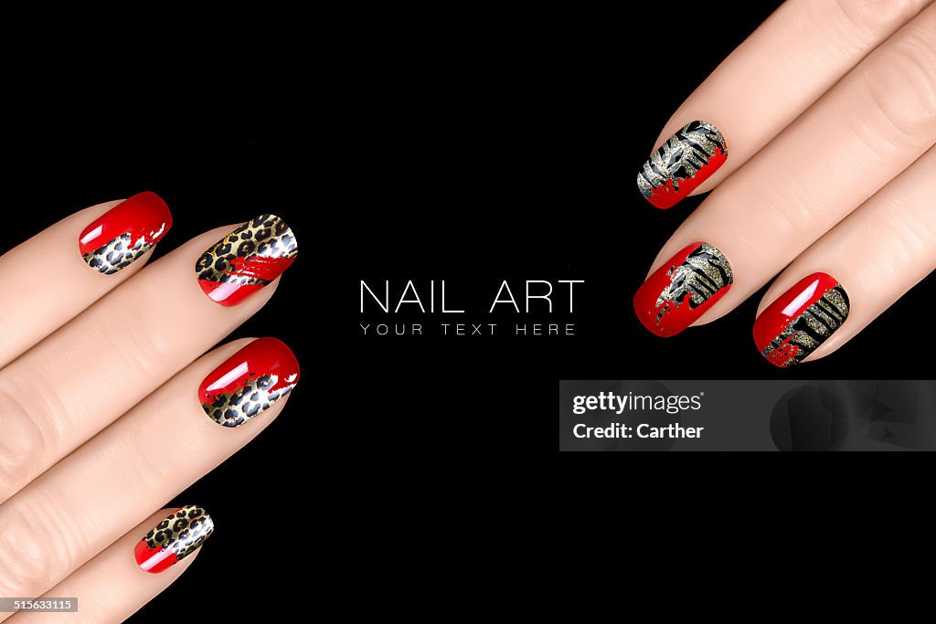 tiger nail art
