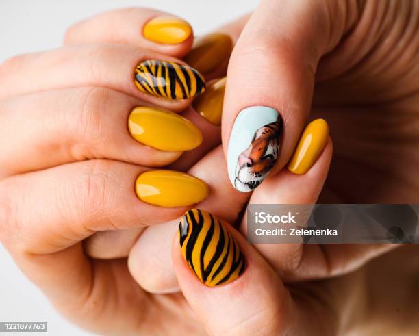 tiger nail art