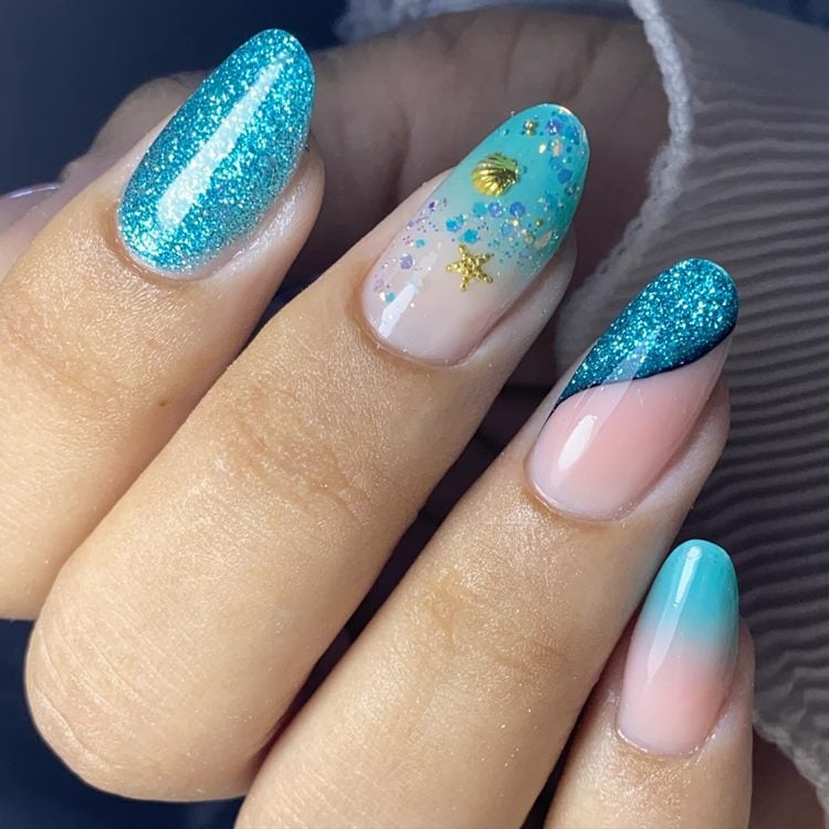 unha decorada com estrela