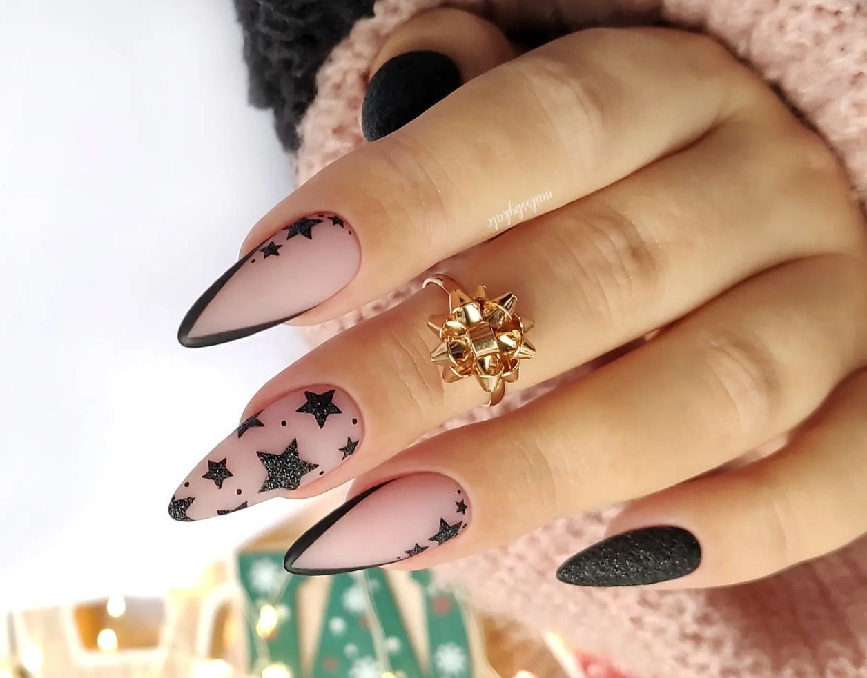 unha decorada com estrela