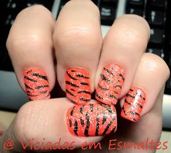 unha decorada tigre