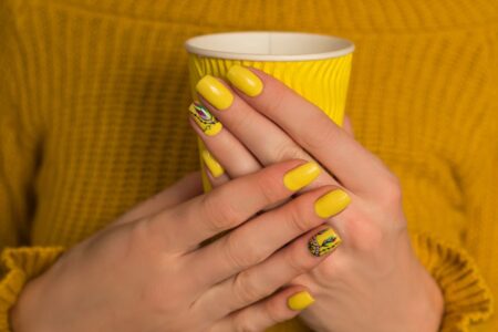 Unha Decorada Amarela Unha Decorada Amarela