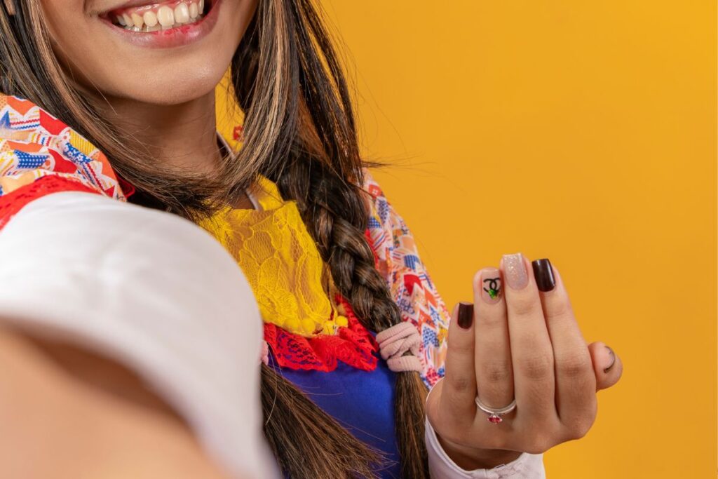 Unha decorada fácil para arrasar nas festas de São João Unha Decorada Para São João