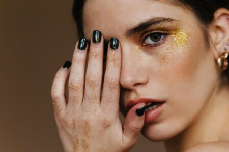 Unha Preta Decorada Com Glitter 25 Ideias Lindas Unha Preta Decorada Com Glitter
