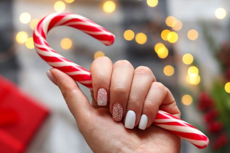 Unhas de Gel Decoradas para o Natal