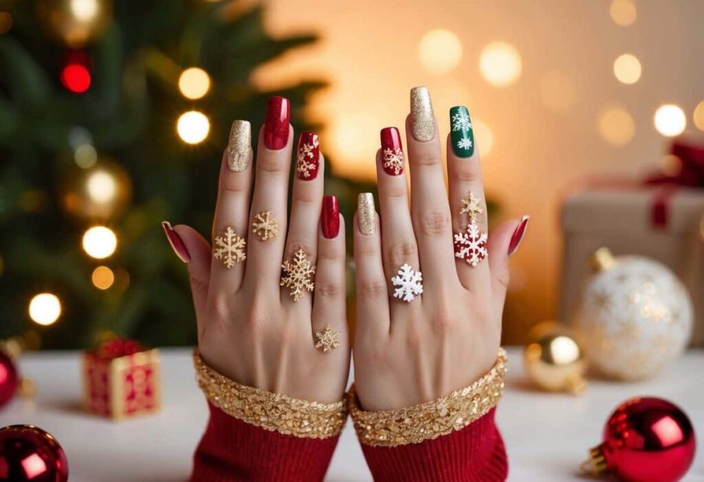 Unhas decoradas fáceis para brilhar no Natal e Ano Novo Unhas incríveis para brilhar no Natal e Ano Novo sem erro