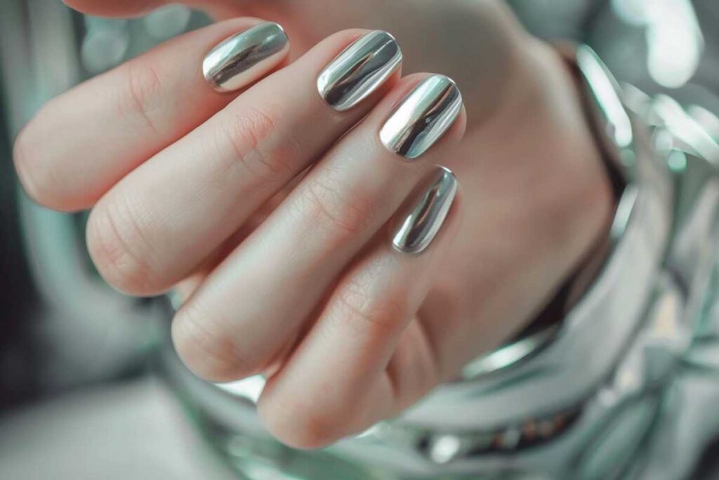 Unhas metalizadas que estão em alta no momento Unhas metalizadas que estão em alta no momento